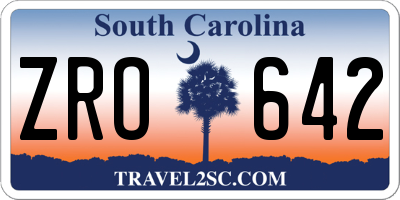 SC license plate ZRO642