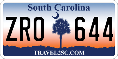 SC license plate ZRO644