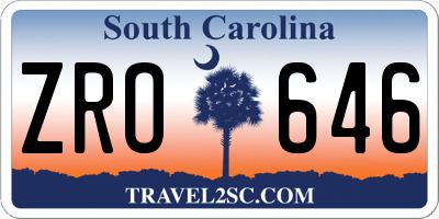 SC license plate ZRO646