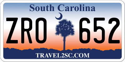 SC license plate ZRO652