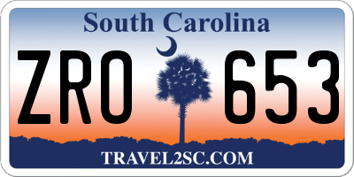 SC license plate ZRO653
