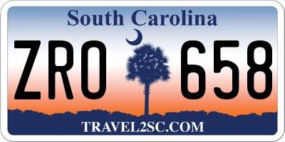 SC license plate ZRO658