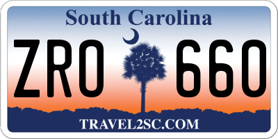 SC license plate ZRO660