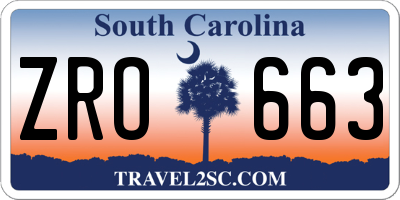 SC license plate ZRO663
