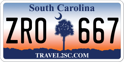 SC license plate ZRO667