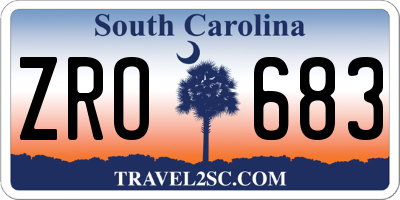 SC license plate ZRO683