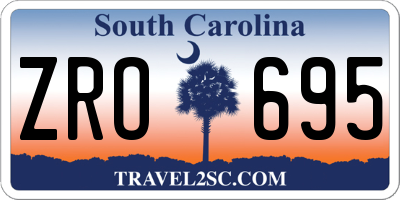 SC license plate ZRO695