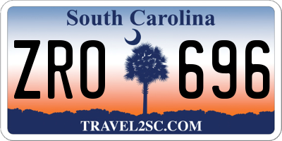 SC license plate ZRO696
