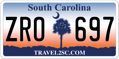 SC license plate ZRO697