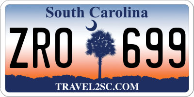 SC license plate ZRO699