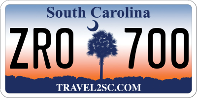 SC license plate ZRO700