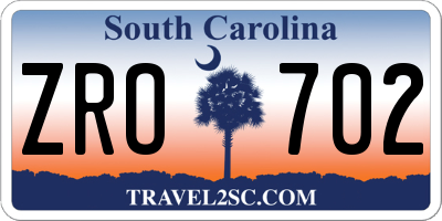 SC license plate ZRO702
