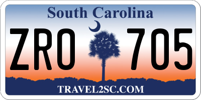 SC license plate ZRO705