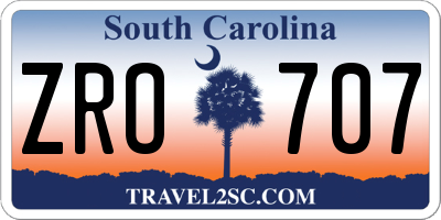 SC license plate ZRO707