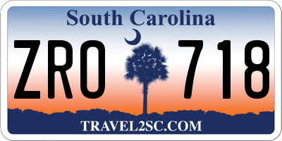 SC license plate ZRO718