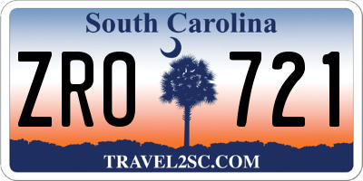 SC license plate ZRO721
