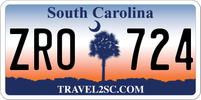 SC license plate ZRO724