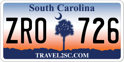 SC license plate ZRO726