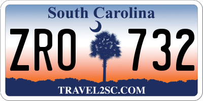SC license plate ZRO732