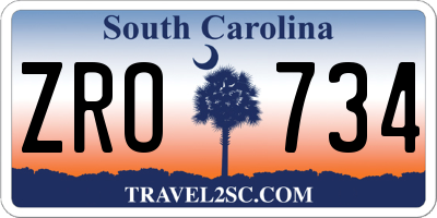 SC license plate ZRO734