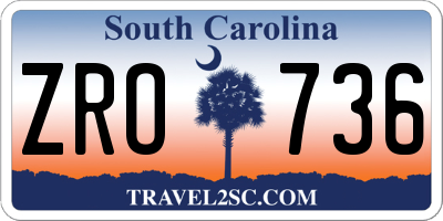 SC license plate ZRO736