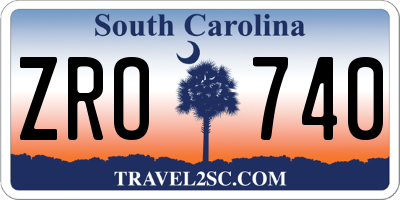 SC license plate ZRO740