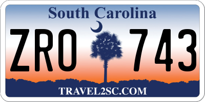 SC license plate ZRO743