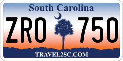 SC license plate ZRO750