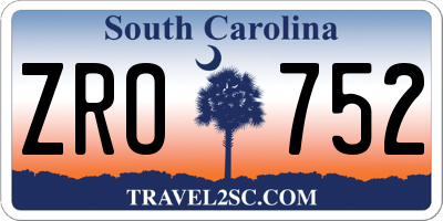 SC license plate ZRO752