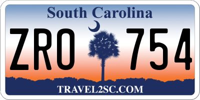 SC license plate ZRO754