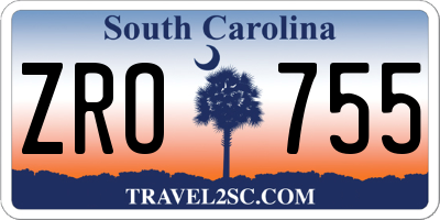 SC license plate ZRO755