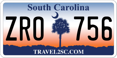 SC license plate ZRO756