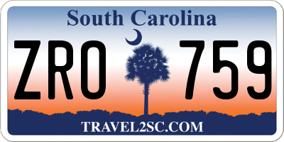 SC license plate ZRO759