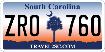 SC license plate ZRO760