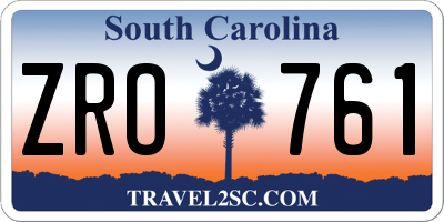SC license plate ZRO761