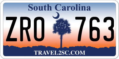 SC license plate ZRO763