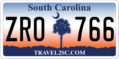 SC license plate ZRO766