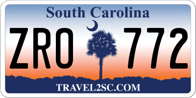 SC license plate ZRO772