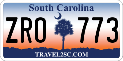 SC license plate ZRO773