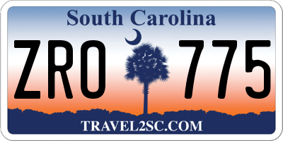 SC license plate ZRO775