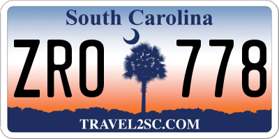 SC license plate ZRO778