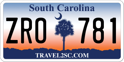 SC license plate ZRO781