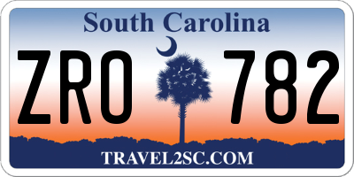 SC license plate ZRO782