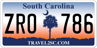 SC license plate ZRO786