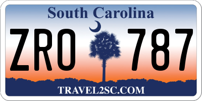 SC license plate ZRO787