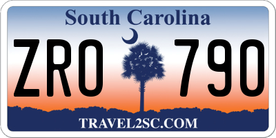 SC license plate ZRO790