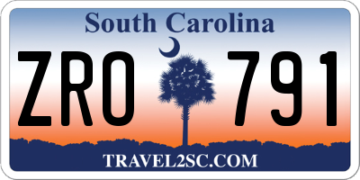SC license plate ZRO791