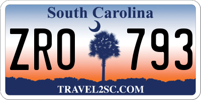 SC license plate ZRO793
