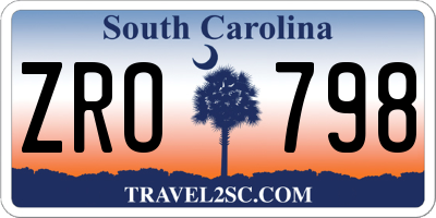 SC license plate ZRO798