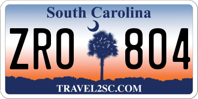 SC license plate ZRO804